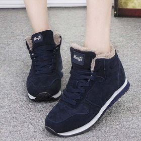 Women Shoes Winter Women Flats Plus Size 35 46 (Color: Blue)