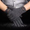 Autumn Winter Men Knitted Gloves Touch Screen High Quality Wool Solid Color Gloves Men Mitten