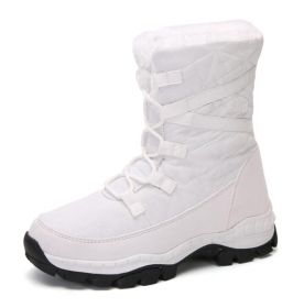 Fleece Snow Boots (Color: White)
