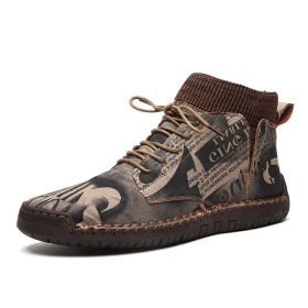 Men Shoes Winter Men Warm Fur Suede Boot Motorcycle Boots Fashion Handmade Winter Ankle Boots Male Comfortable Cowboy Boots (Color: 7009 no fur brown)