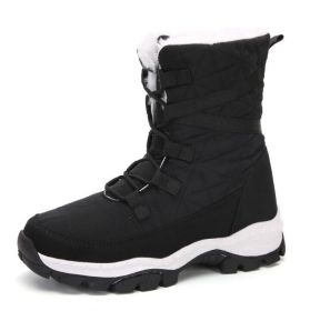 Fleece Snow Boots (Color: Black)