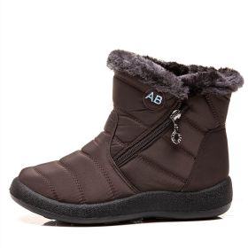 Women Boots Waterproof Snow Boots Female Plush Winter Boots Women Warm Ankle Botas Mujer Winter Shoes Woman Plus Size 43566 (Color: Auburn)