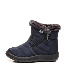 Women Boots Waterproof Snow Boots Female Plush Winter Boots Women Warm Ankle Botas Mujer Winter Shoes Woman Plus Size 43566 (Color: Blue)