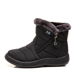 Women Boots Waterproof Snow Boots Female Plush Winter Boots Women Warm Ankle Botas Mujer Winter Shoes Woman Plus Size 43566 (Color: Black)