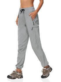 Quick-dry Pants Women's Summer Thin Sports Outdoor Hiking Mountaineering Sun Protective (Option: Light Gray-S)