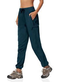 Quick-dry Pants Women's Summer Thin Sports Outdoor Hiking Mountaineering Sun Protective (Option: Peacock Blue-S)