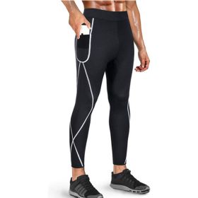 Men's Running Sports Yoga Sauna Fitness Suit (Option: Stitching Trousers-3XL)